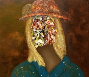 Frau mit Hut 45 x 52 cm  oil on canvas
